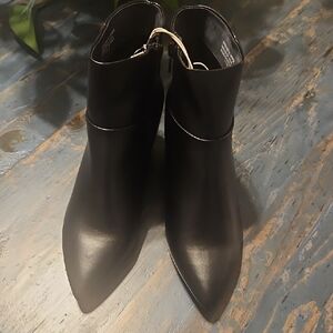 Ann Taylor Sleek Black Ankle Boots